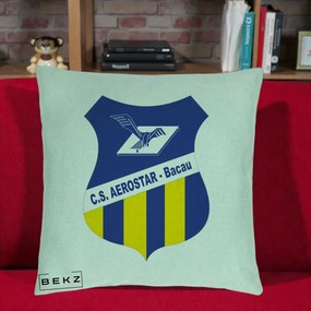 Perna Personalizata CS Aerostar Bacau Fotbal, 40x40 cm, Verde Menta, Husa Detasabila, Perna Inclusa, BEKZ®