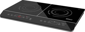 Plita cu inductie Zilan ZLN8088 Neagra, doua ochiuri, putere 3500W, geam din cristal negru