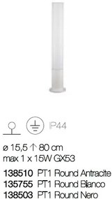 Stalp modern de exterior cu protectie IP44 EDO OUTDOOR PT1 ROUND alb 135755