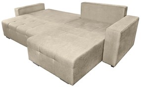 Coltar extensibil Venice, 287x169x96 cm, cu lada de depozitare, Bej