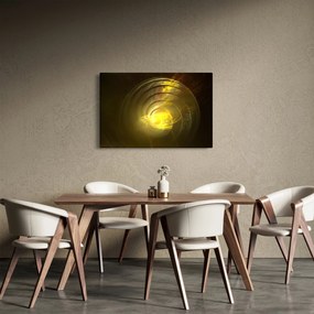 Tabloul cu spirala abstractă în galben (90x60 cm)
