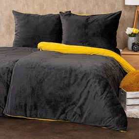 Lenjerie de pat din micro-flanelă 4Home Stripe, galben, 140 x 200 cm, 70 x 90 cm