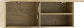 HOMCOM Dulap de Baie Suspendat cu Ușă Rabatabilă și Rafturi din Lemn, 80x25x30 cm, Natural | Aosom Romania