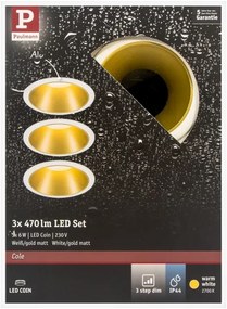 Paulmann 93406 - Set 3x LED 6,5W IP44, luminar baie COLE, dimabil, 230V