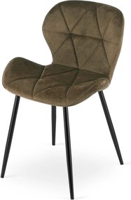 OFERTA Scaun de sufragerie MANGO VELVET cu picioare negre, maro calitatea II