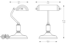 Veioza, Lampa de birou ROMA auriu