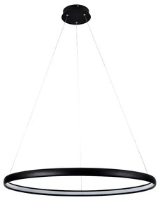Lustra LED design modern circular CARLO negru mat, diametru 80cm