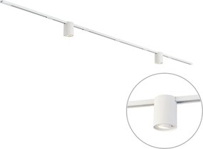 Sistem de iluminat cu șină modern alb cu 2 spoturi monofazate - Iconic Rondoo Up
