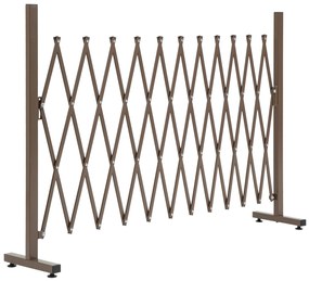 Outsunny Gard de Grădină cu Lățime Reglabilă, Gard de Grădină Multifuncțional din Metal și Aluminiu, 300x31x103,5 cm, Maro Închis