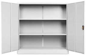 Dulap metalic universal mediu 120 x 40 x 120 cm, încuietoare cilindrică, gri - ral 7035