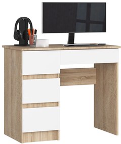 Masă PC Benicio II (Stejar sonoma + Alb) (S). 1069635