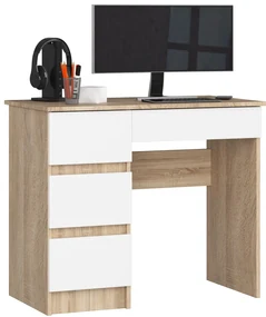 Masă PC Benicio II (Stejar sonoma + Alb) (S). 1069635