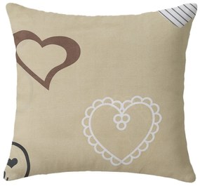 Set de 2 fete de perna decorative DEAMON 45x45 cm, bej