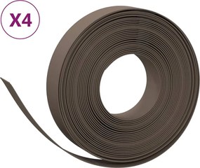 vidaXL Borduri de grădină, 4 buc, maro, 10 m 10 cm, polietilenă