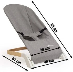 Șezlong pentru bebeluși CALMY gri PETITE&MARS