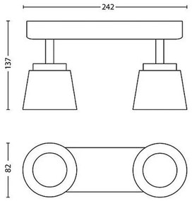 Spot LED Philips 53342/31/16 DENDER 2xLED/4W/230V