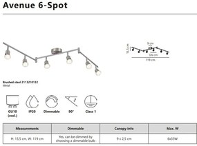Lustra design industrial cu 6 spoturi GU10 Avenue 6