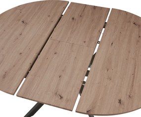 Masă dining extensibilă, stejar artisan / neagră, 120x120-160x75 cm, ABERO TIP 2