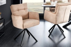Set de 2 scaune pivotante BIG GEORGE sampanie bej