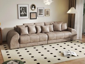 Canapea extensibilă dumonde cu 2 lăzi de depozitare si sezut confortabil din spuma high-density, Verona Tobago Silver 310x100 cm