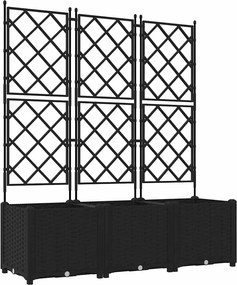 vidaXL Vază pentru Grădină 3 pcs Negru 120 x 40 x 143 cm Oțel