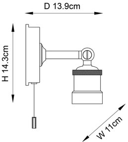 Endon 95505 - Aplica de perete pentru baie MILLER, 1xE27/6W/230V, IP44, crom lucios