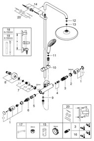 GROHE 26677001 - Sistem de duș VITALIO START SYSTEM 250, crom lucios