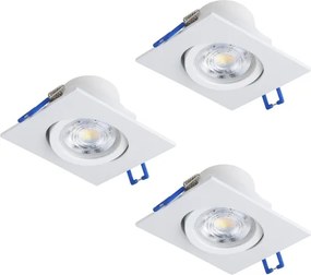 Eglo 902328-SET 3xLED corp de iluminat încastrat pentru tavan SALICETO LED/6,4W/230V 8,8x8,8cm alb