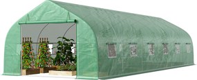Outsunny Sera gradina, tip tunel, sera pentru plante, legume, fructe si structura din otel, Verde | Aosom Romania