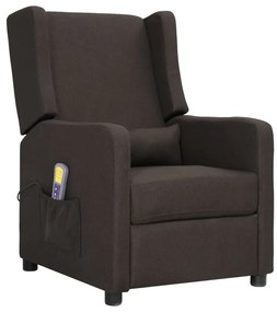 3093393 vidaXL Fotoliu rabatabil de masaj cu ridicare, gri taupe, textil