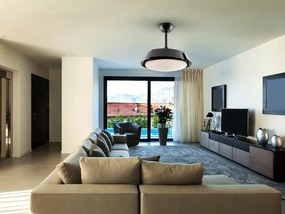 Lustra LED cu Ventilator si telecomanda, lame retractabile Enzo negru