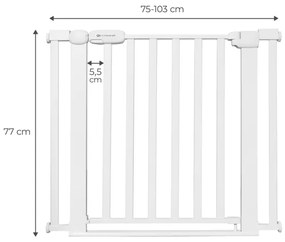 Barieră de siguranță KINDERKRAFT LOCK&GO 75-103 cm alb
