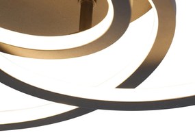 Plafoniera neagră 45 cm inclusiv LED cu dimmer în 3 trepte - Rowin