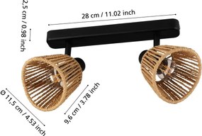 Eglo 44129 - Spot KEELBY 2xE14/10W/230V negru/bej