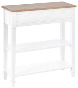 HOMCOM Masa multifunctionala pentru hol, cu sertar, lemn pin, 75.6x27.5x80.5cm, alb | Aosom Romania