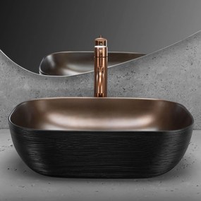 Lavoar Belinda cupru periat/negru L46,5 cm