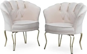 Fotoliu VIiena, scaun,bej-auriu, picioare  metal auriu, Homs