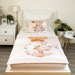 Lenjerie de pat din bumbac pentru patut BUNNY STAR bej Dimensiune lenjerie de pat: 40 x 60 cm | 100 x 135 cm