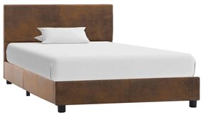vidaXL Cadru de pat, maro, 90x200 cm, piele întoarsă ecologică