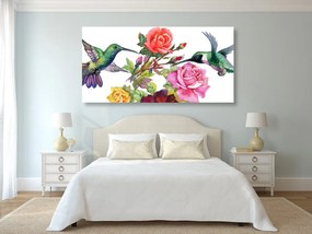 Tablou păsări colibri cu flori