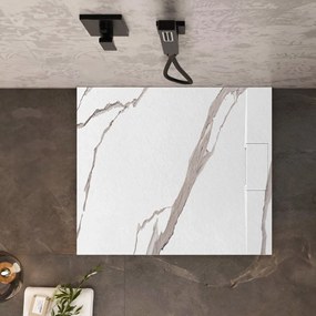 Cadita de dus Bazalt Carrara alba 90x90