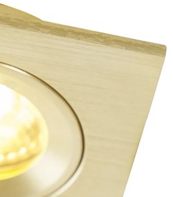 Set de 6 spoturi încastrate moderne aurii pătrate IP44 - Xena