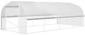 Outsunny Sera 6x3x2 m, accesibilă, 8 ferestre, ușă, plasă contra insectelor, cadru metalic, Alb | Aosom Romania