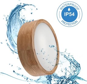 Plafonieră OAK 2xE27/15W/230V IP54 stejar ø 27 cm