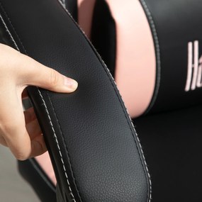 HOMCOM Scaun Gaming Ergonomic cu Urechi de Pisica, Roz | Aosom Romania