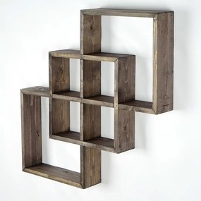Raft de perete din lemn Karo Homs, maro 69 cm