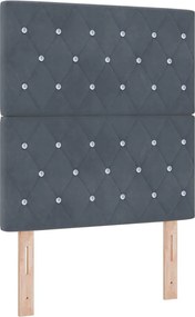 vidaXL Tăblie cap Gri închis 80 cm Catifea