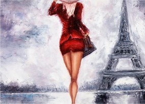 Tablou - Femeie și Turnul Eiffel (70x50 cm)