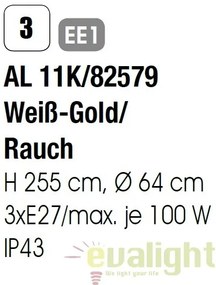 Stalp exterior stil clasic IP43 H255 Puchberg AL 11K/82579 weiß-gold/rauch OR