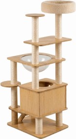 Ansamblu de joaca pentru pisici HAPPY CAT 147x40x40 cm, bej